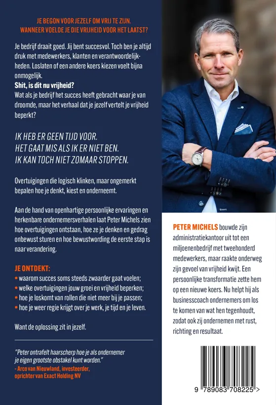 Achterkant van het boek Sh*t, is dit nu vrijheid? met flaptekst